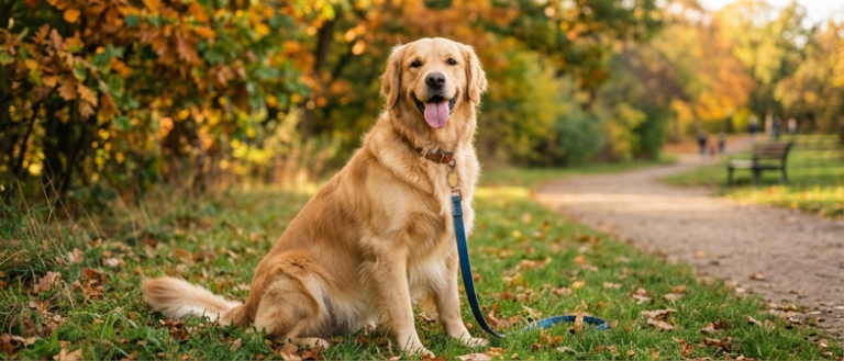 Klinikte muayene edilen güler yüzlü bir Golden Retriever ve irklara göre hastalıklar kalça displazisi kontrolü